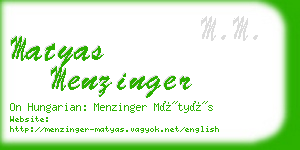 matyas menzinger business card